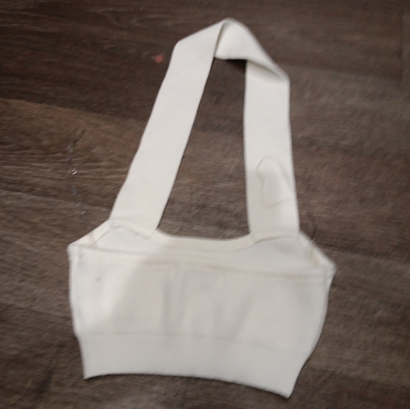 TIC TOC White Halter Crop Top Size S - Picture 3 of 4